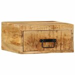 vidaXL Tables de chevet murales 2 Pièces bois de manguier massif brut