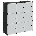 vidaXL Cubes de rangement 9 Pièces avec portes noir PP