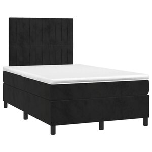 vidaXL Sommier à lattes de lit avec matelas noir 120x190 cm velours