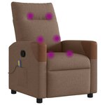 vidaXL Fauteuil de massage inclinable Marron Tissu