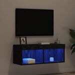 vidaXL Ensemble meuble TV Chêne noir 80 x 30 x 30 cm Bois d'ingénierie