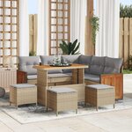 vidaXL Ensemble de canapé de jardin 9 Pièces Beige et Gris clair