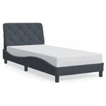 vidaXL Cadre de lit avec lumières LED gris foncé 90x190 cm velours