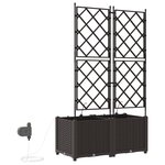 vidaXL Jardinières de jardin 1 pc Marron 80 x 40 x 142 cm Plastique