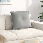 vidaXL Coussin de Dos Gris clair 60 x 50 cm Tissu en microfibre