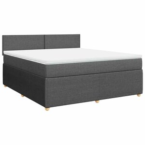 vidaXL Sommier à lattes de lit avec matelas Gris foncé 180x200cm Tissu