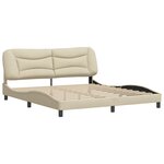 vidaXL Cadre de lit sans matelas Hvar crème 180x200 cm tissu
