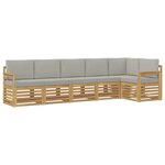 vidaXL Ensemble de canapés d'extérieur 6 pc Blanc et gris clair