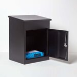 Boîte à colis moyenne 1 porte Noire à accès frontal Acier galvanisé SMART PARCEL BOX®