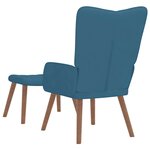 vidaXL Chaise de relaxation avec repose-pied Bleu Velours