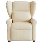vidaXL Fauteuil inclinable Crème Tissu