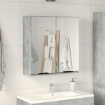 vidaXL Armoire à miroir de salle de bain gris béton bois d'ingénierie