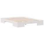 vidaXL Cadre de lit surélevé avec stockage Blanc Bois massif en pin