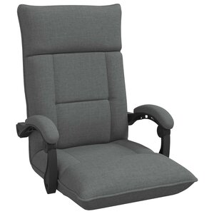 vidaXL Fauteuil de sol ajustable Gris foncé Tissu