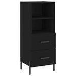 vidaXL Buffet haut Noir 34 5x34x180 cm Bois d'ingénierie