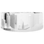 vidaXL Lavabo avec trop-plein 46 5 x 15 5 cm Céramique Argenté