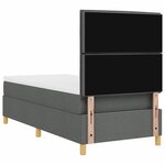 vidaXL Lit à ressort avec matelas gris foncé 100x200 cm en tissu