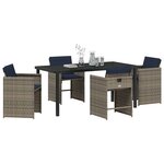 vidaXL Ensemble de salle à manger pour jardin 5 Pièces Gris polyrotin
