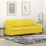 vidaXL Canapé à 3 places Jaune 180 cm Velours
