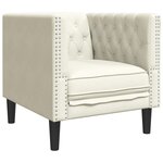 vidaXL Ensemble de canapé Chesterfield 3 Pièces crème similicuir