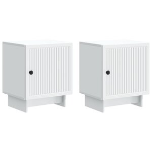 vidaXL Cabinet de chevet 2 pc Blanc 43 x 34 5 x 50 cm