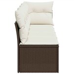 vidaXL Canapé de jardin avec coussins 4 places marron résine tressée