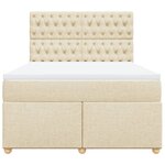 vidaXL Sommier à lattes de lit avec matelas Crème 160x200 cm Tissu