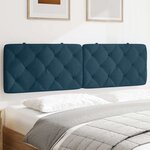 vidaXL Coussin de tête de lit bleu 180 cm velours