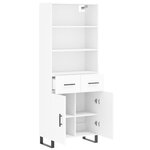 vidaXL Buffet haut Blanc 69 5x34x180 cm Bois d'ingénierie