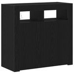 Buffet vidaXL avec lumières LED  Chêne noir  80x35x75 cm  Bois d'ingénierie
