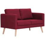 vidaXL Ensemble de canapé 2 Pièces Tissu Rouge bordeaux