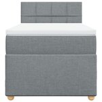 vidaXL Sommier à lattes de lit et matelas Gris clair 90x190 cm Tissu