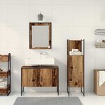 vidaXL Ensemble de mobilier de salle de bain avec porte 3 Pièces Marron