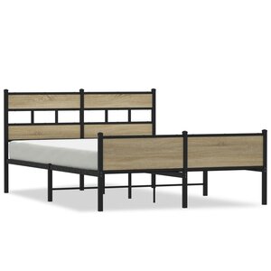 vidaXL Cadre de lit sans matelas chêne sonoma 137x190 cm