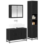 vidaXL Ensemble de mobilier de salle de bain 3 Pièces Chêne noir