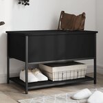 vidaXL Banc de rangement noir 70x42 5x47 cm bois d'ingénierie