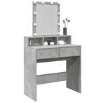 vidaXL Coiffeuse avec LED gris béton 80x41x144 5 cm