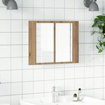 vidaXL Armoire à miroir LED chêne artisanal 60x12x45cm bois ingénierie