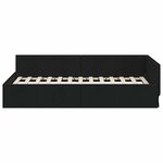 vidaXL Cadre de lit d'angle Noir 90 x 200 cm tissu
