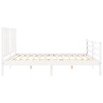 vidaXL Cadre de lit avec tête de lit blanc Super King Size bois massif