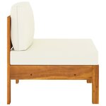 vidaXL Salon de jardin 6 Pièces avec coussins blanc crème Bois d'acacia