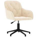 vidaXL Chaises pivotantes à manger lot de 2 Crème Velours