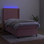 vidaXL Sommier à lattes de lit matelas et LED Rose 90x190 cm Velours