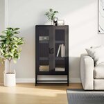 vidaXL Buffet haut noir 68x39x123 cm acier