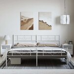 vidaXL Cadre de lit métal sans matelas et pied de lit blanc 193x203 cm