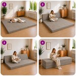 vidaXL Canapé-lit pliable 200 x 67 x 45 cm Gris clair