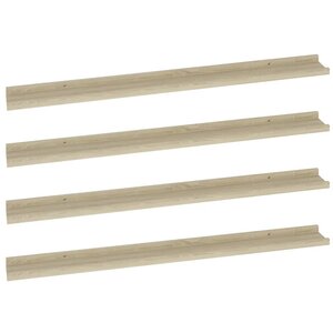 vidaXL Étagères murales 4 Pièces chêne sonoma 100x9x3 cm