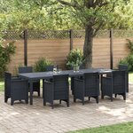 Table de jardin vidaXL Anthracite 300x100x73 cm Poly Rattan