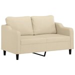 vidaXL Ensemble de canapés 2 Pièces avec coussins Crème Tissu