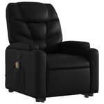 vidaXL Fauteuil inclinable de massage Noir Similicuir